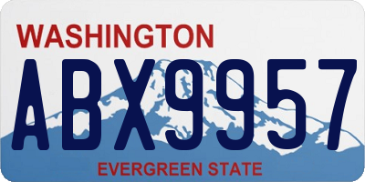 WA license plate ABX9957