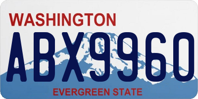 WA license plate ABX9960