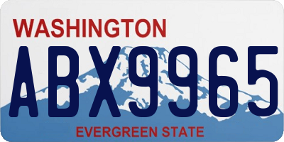 WA license plate ABX9965