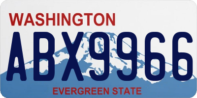 WA license plate ABX9966