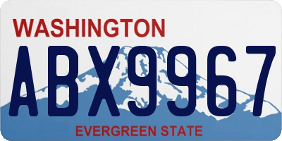 WA license plate ABX9967