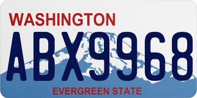 WA license plate ABX9968