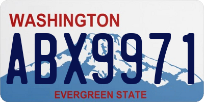 WA license plate ABX9971