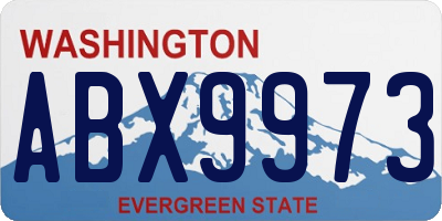 WA license plate ABX9973