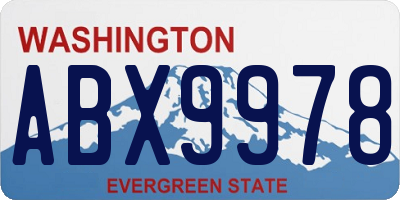 WA license plate ABX9978