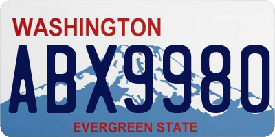 WA license plate ABX9980