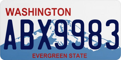 WA license plate ABX9983