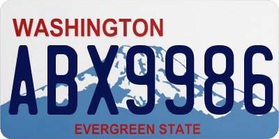 WA license plate ABX9986