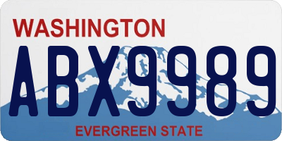 WA license plate ABX9989