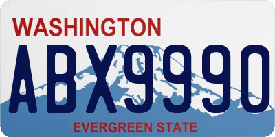 WA license plate ABX9990
