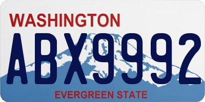WA license plate ABX9992
