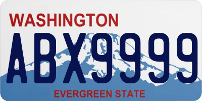 WA license plate ABX9999