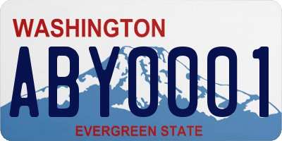 WA license plate ABY0001