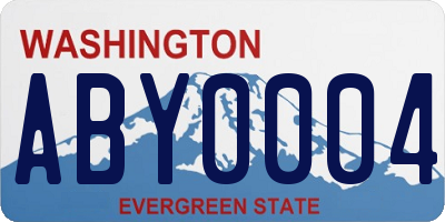WA license plate ABY0004