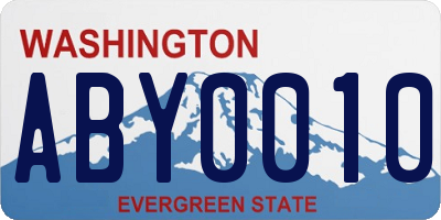 WA license plate ABY0010