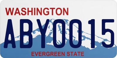 WA license plate ABY0015