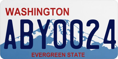 WA license plate ABY0024