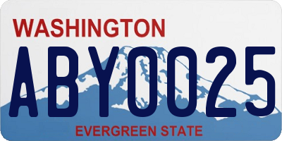 WA license plate ABY0025