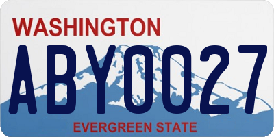 WA license plate ABY0027