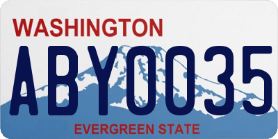 WA license plate ABY0035