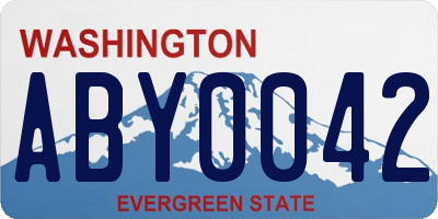 WA license plate ABY0042