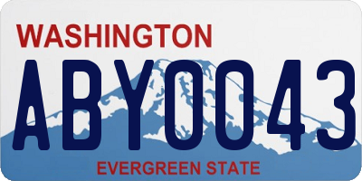WA license plate ABY0043
