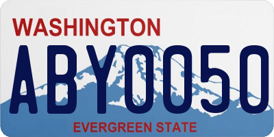 WA license plate ABY0050