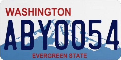 WA license plate ABY0054
