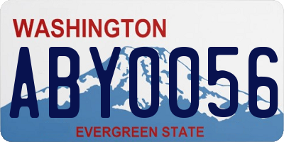 WA license plate ABY0056