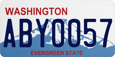 WA license plate ABY0057