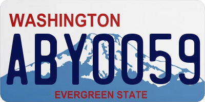 WA license plate ABY0059