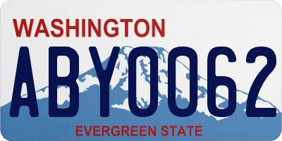 WA license plate ABY0062