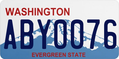WA license plate ABY0076