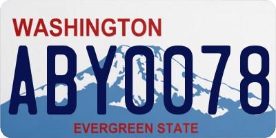WA license plate ABY0078