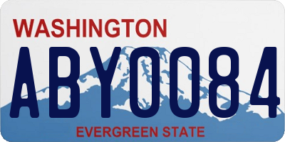 WA license plate ABY0084