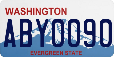 WA license plate ABY0090