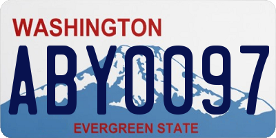 WA license plate ABY0097