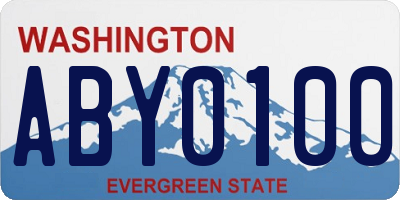 WA license plate ABY0100
