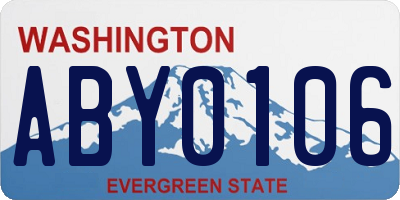 WA license plate ABY0106