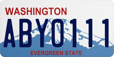 WA license plate ABY0111