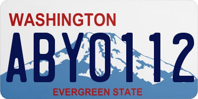WA license plate ABY0112