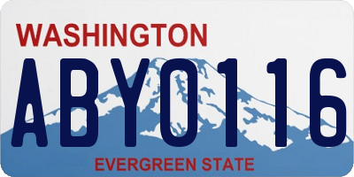 WA license plate ABY0116