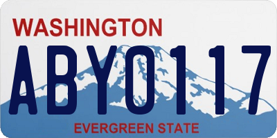 WA license plate ABY0117