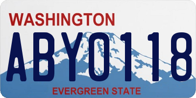 WA license plate ABY0118
