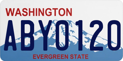 WA license plate ABY0120
