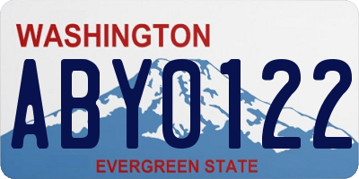 WA license plate ABY0122