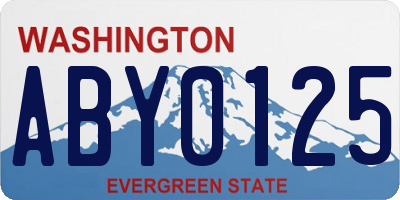 WA license plate ABY0125