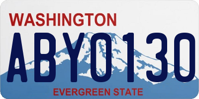 WA license plate ABY0130