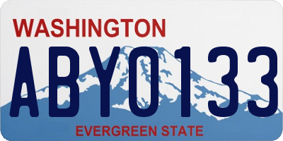 WA license plate ABY0133