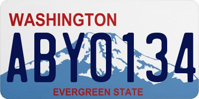 WA license plate ABY0134